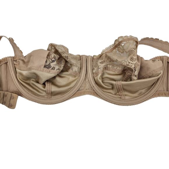 Fantasie Tan Nude Lace Full Coverage Back Clasp Underwire Bra Size 30I - Picture 3 of 3